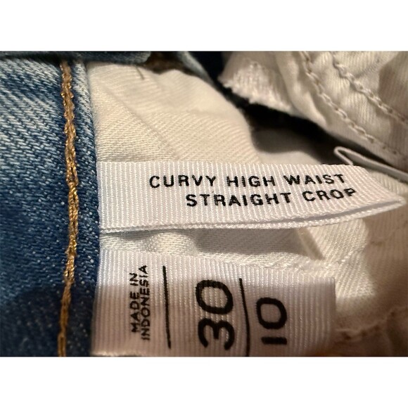 Old Navy Jeans Womens Size 30 Blue Light Wash High Rise Straight Leg Distressed - Picture 13 of 13